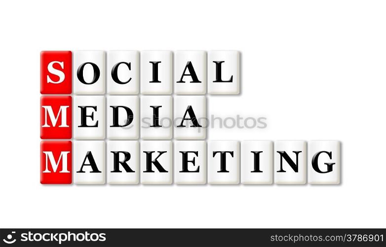 Conceptual SMM Social Media Marketing acronym on white