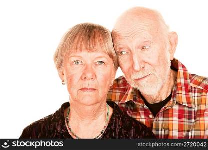 Concerned senior couple