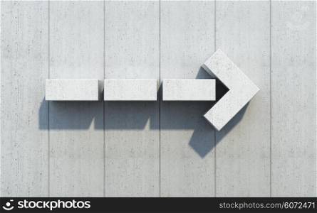 concrete arrow show the direction