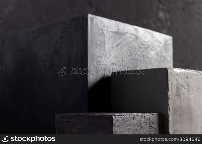 Concrete cube or construction brick as abstract background texture. Art or construction block concept