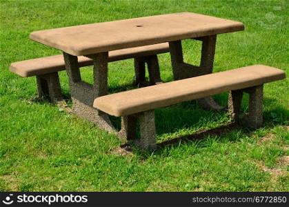 Concrete picnic table