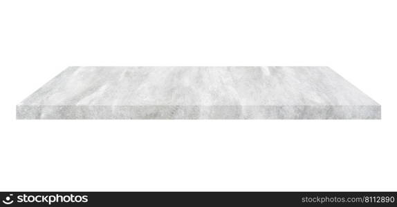 Concrete shelf table isolated on white background and display montage for product.