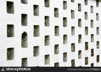 Concrete Wall With Grid Holes