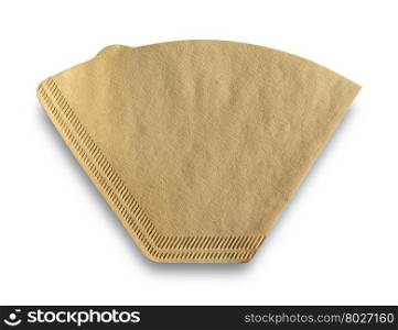Cone-type coffee filter, made of unbleached paper with clipping path