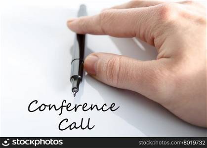 Conference call text concept isolated over white background