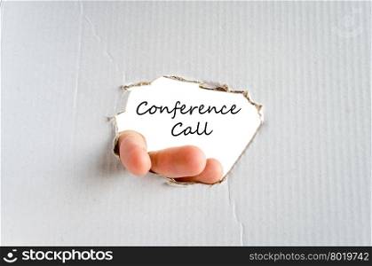 Conference call text concept isolated over white background