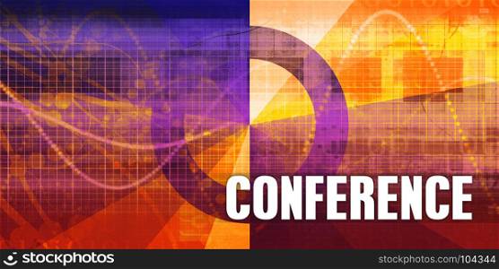Conference Focus Concept on a Futuristic Abstract Background. Conference