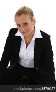 Confident and ambitious blond businessworker