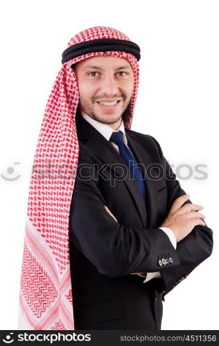 Confident arab man isolated on white