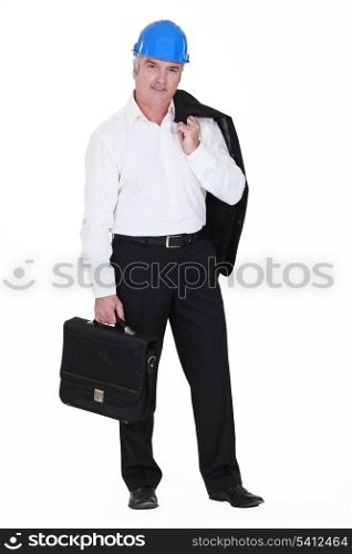 Confident architect with briefcase