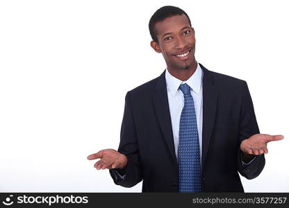 Confident black businessman