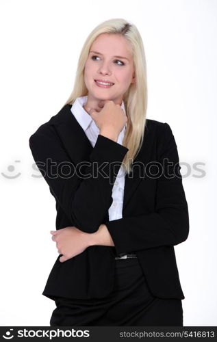 Confident blond business woman