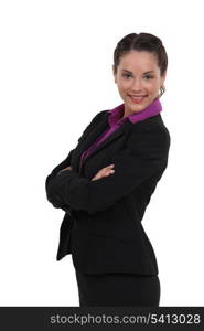 Confident brunette businesswoman