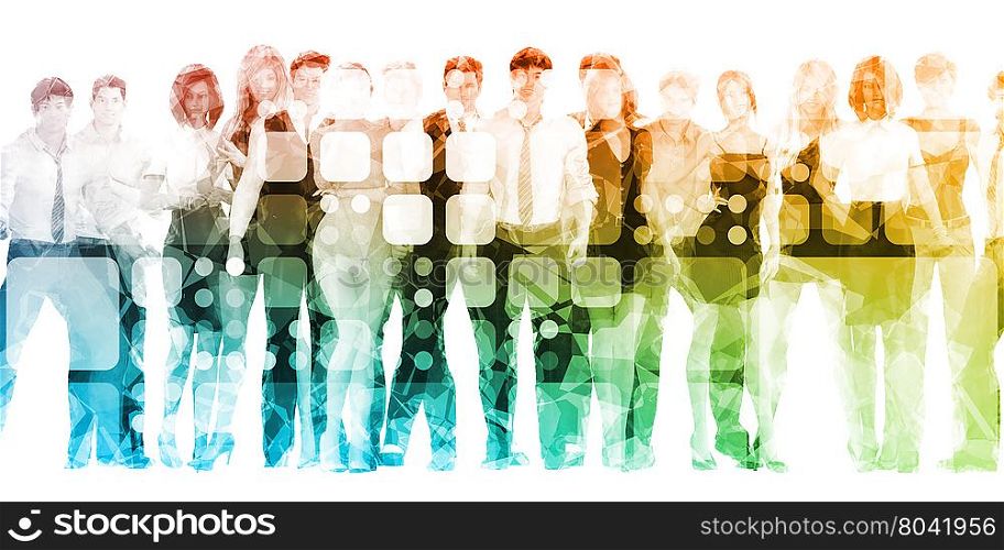 Confident Business Team Smiling as Abstract Background. Confident Business Team