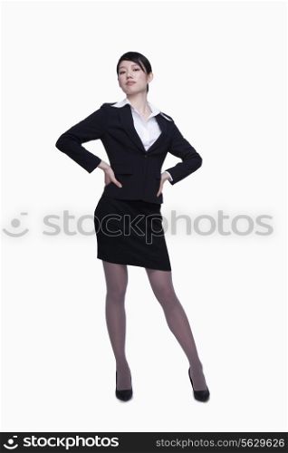 Confident businesswoman looking at camera