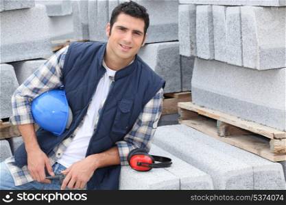 Confident construction worker