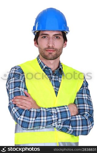 Confident construction worker portrait