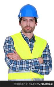 Confident construction worker portrait
