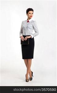 Confident entrepreneur woman in business suit in office