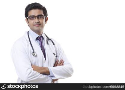 Confident medical professional with arms crossed
