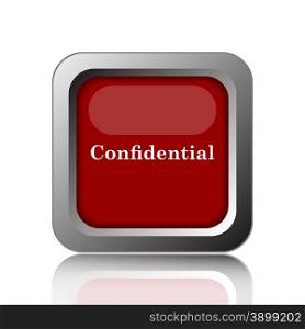 Confidential icon. Internet button on white background