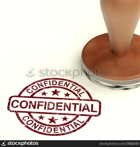 Confidential Stamp Showing Private Correspondence Or Documents. Confidential Stamp Shows Private Correspondence Or Documents