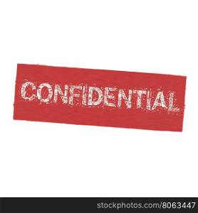 Confidential white wording on Background red wood Board old