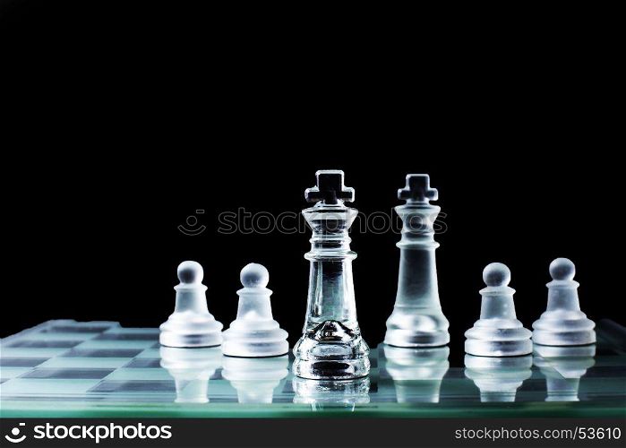 Confrontation - Chess king standing against each other on a chessboard