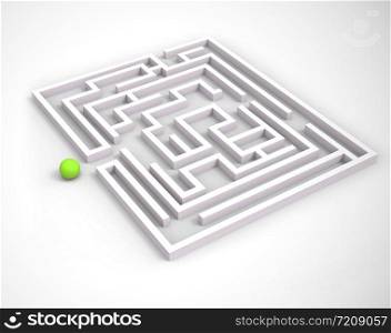 Confused by a maze and Bewildered on solution. Choosing a path or Direction through complexity - 3d illustration