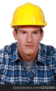 Confused looking builder
