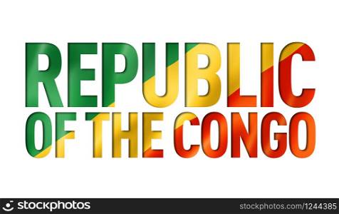 Congolese flag text font. Republic of the Congo symbol background. Congolese flag text font