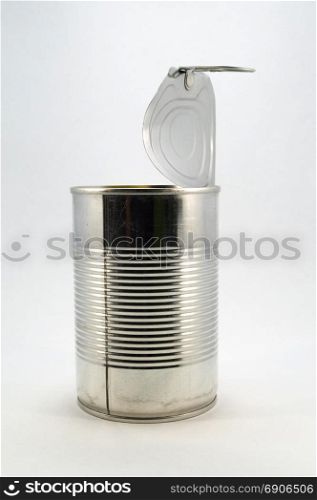 Conjoint box in standing stainless steel . Conjoint box in standing stainless steel on white bottom.