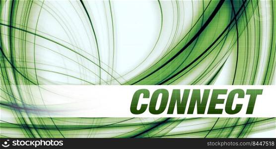 Connect Concept on Green Abstract Background. Connect Concept