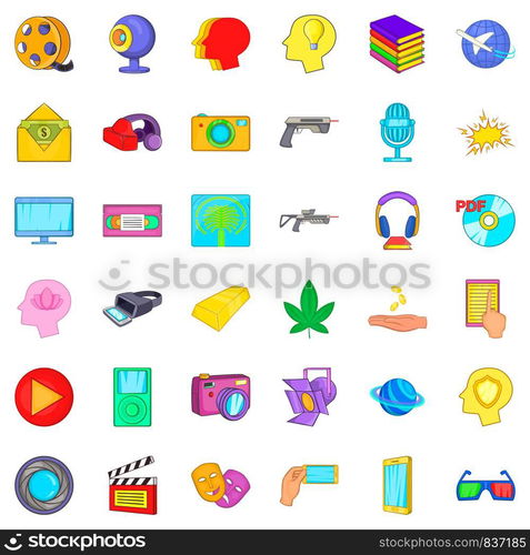 Connect icons set. Cartoon style of 36 connect vector icons for web isolated on white background. Connect icons set, cartoon style