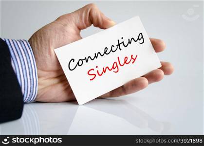 Connecting singles text concept isolated over white background