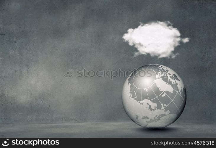 Connection concept. Computing concept with Earth planet and cloud