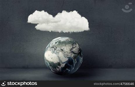 Connection concept. Computing concept with Earth planet and cloud. Elements of this image are furnishesd by NASA