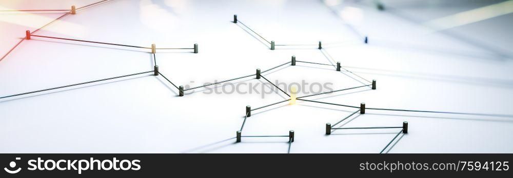 Connection development innovation. Business research target clients. 3d rendering. Connection development innovation. Business research target clie