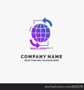 Connectivity, global, internet, network, web Purple Business Logo Template. Place for Tagline.. Vector EPS10 Abstract Template background
