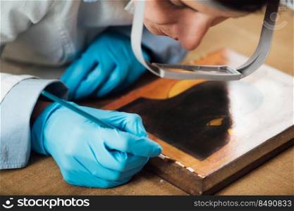 Conservation and restoration of a religious painting. Conservation and Restoration of a religious painting 