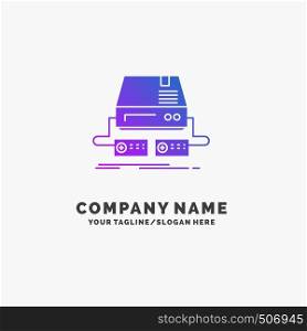 Console, game, gaming, pad, drive Purple Business Logo Template. Place for Tagline.. Vector EPS10 Abstract Template background