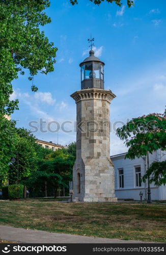 Constanta, Romania ? 07.09.2019. The Old Lighthouse in Constanta, Romania, on a sunny summer morning. The Old Lighthouse in Constanta, Romania