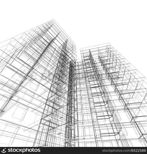 Construction architecture 3d rendering. Construction 3d rendering. Architecture design and model my own. Construction architecture 3d rendering