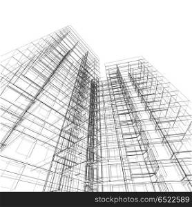 Construction architecture 3d rendering. Construction 3d rendering. Architecture design and model my own. Construction architecture 3d rendering