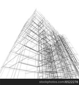 Construction architecture 3d rendering. Construction architecture. Design and model my own 3d rendering. Construction architecture 3d rendering