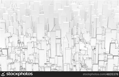 Construction concept. Background image of modern business district project