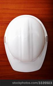 construction concept, selective focus on nearest part of helmet