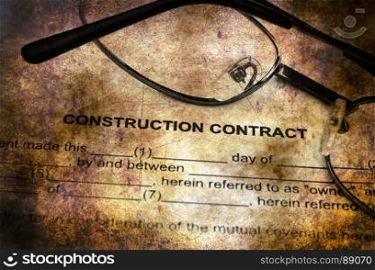 Construction contract grunge concept