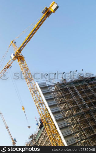 Construction crane on the site