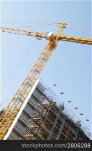Construction crane on the site
